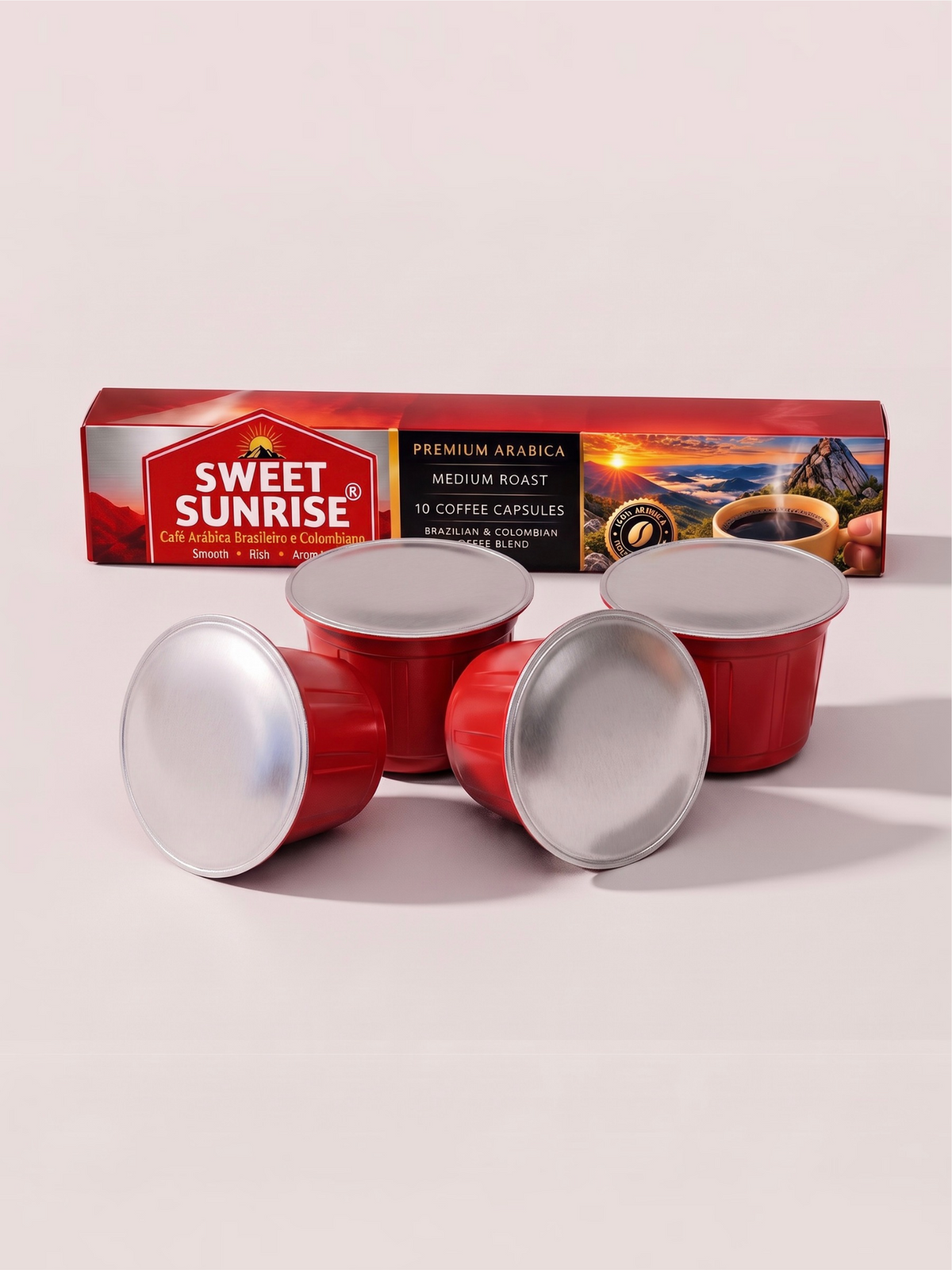 Sweet Sunrise Ground Roast Coffee Capsules, 10-Piece Box