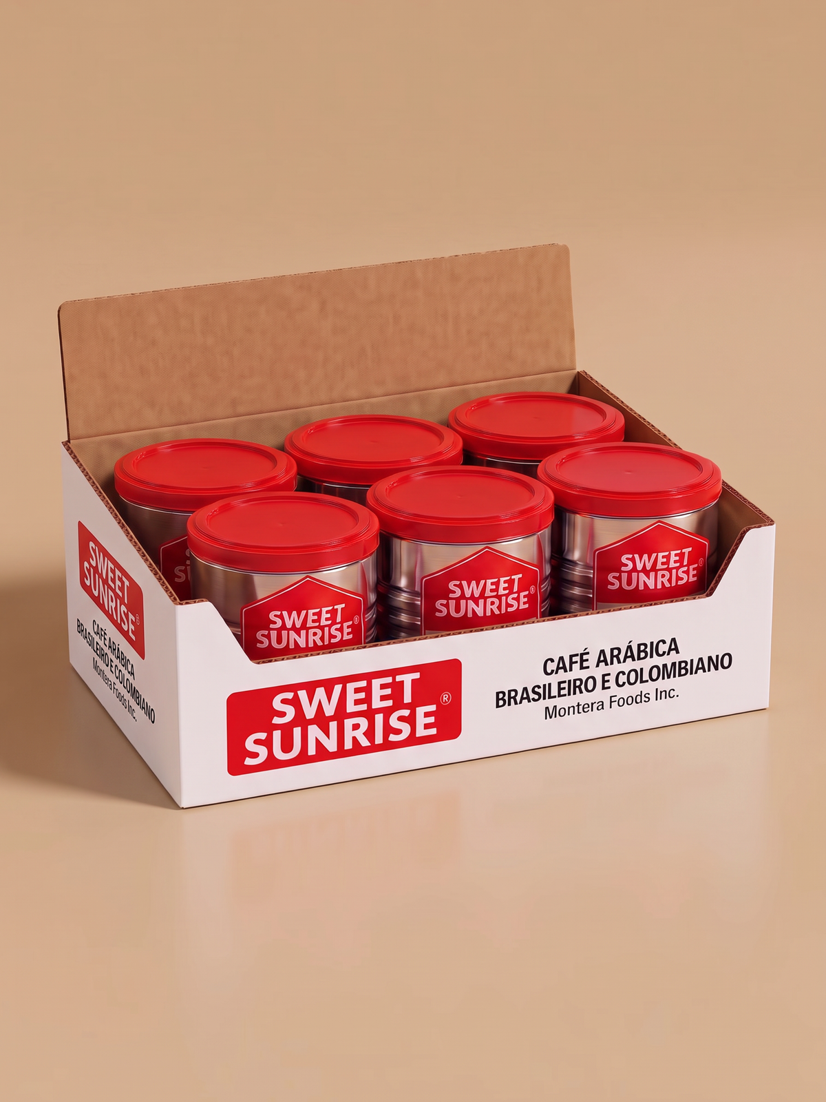 Sweet Sunrise Ground Roast Coffee 6-Can Box