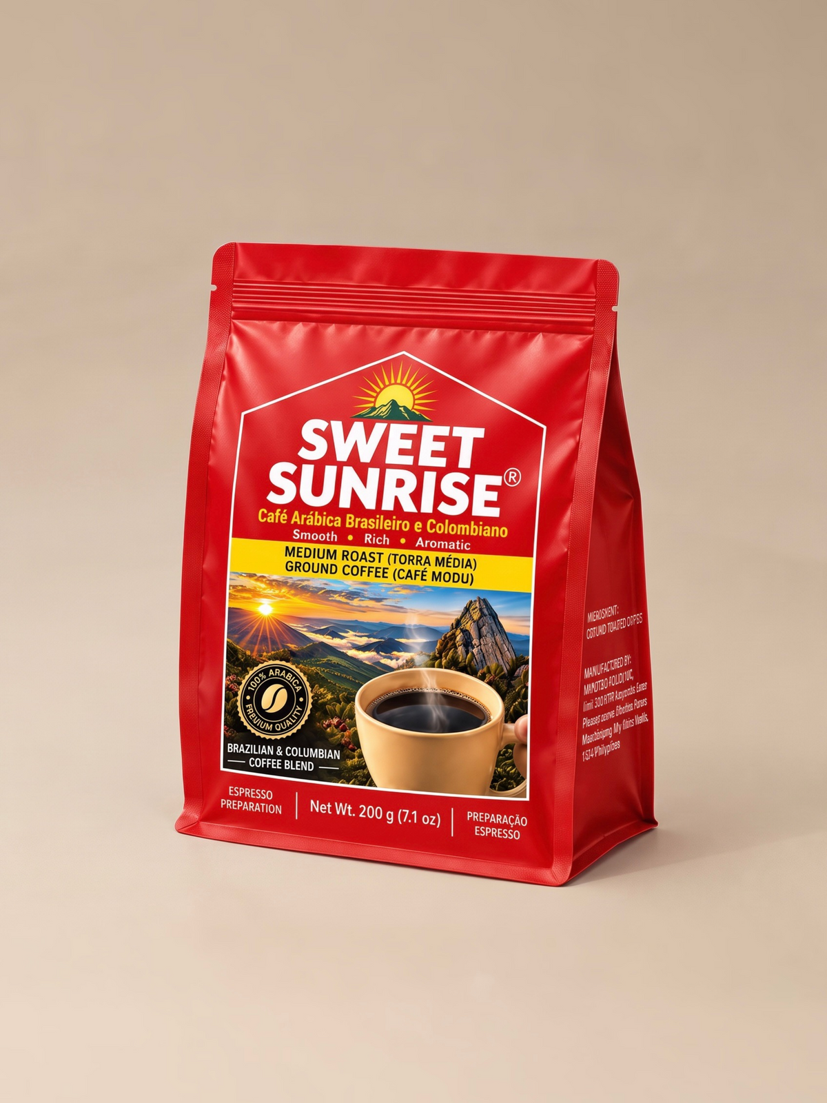 Sweet Sunrise Ground Roast Coffee Pouch, 200 grams