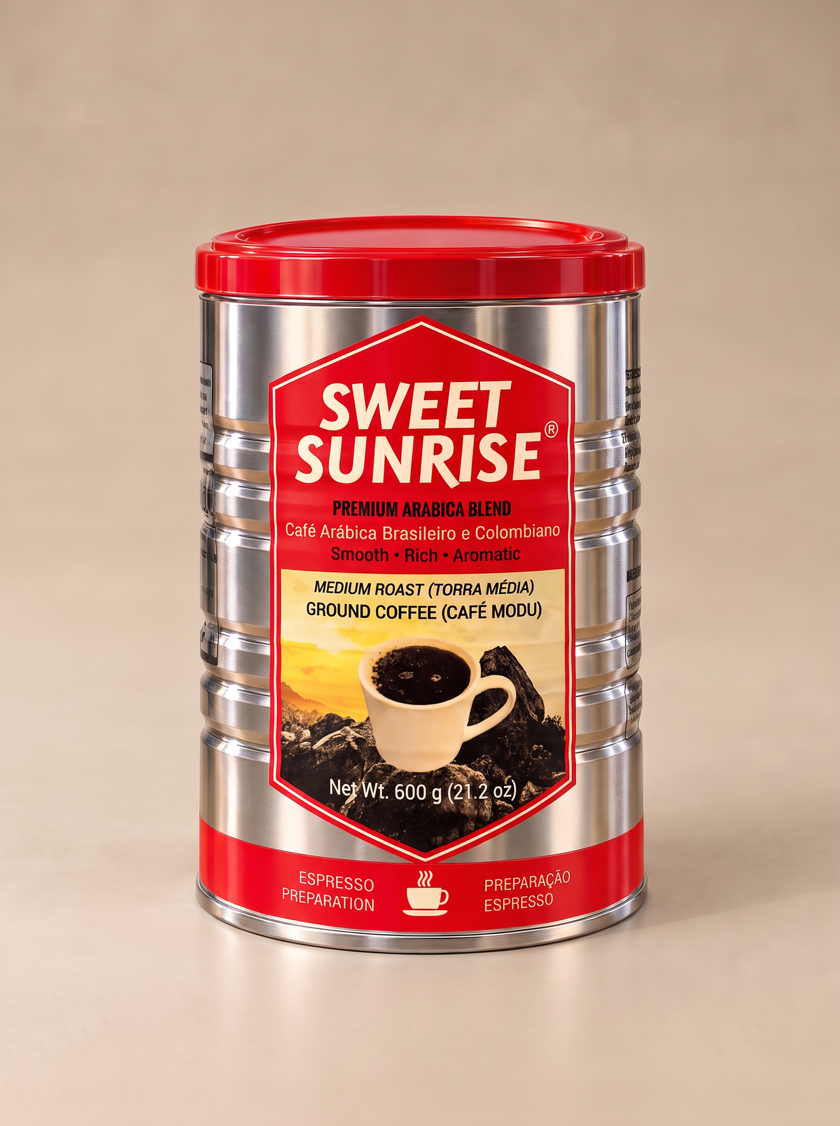 Sweet Sunrise Ground Roast Coffee Can, 600 grams